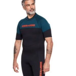 Men's Black and Blue Sea Doo Escape Shorty 3mm Wetsuit